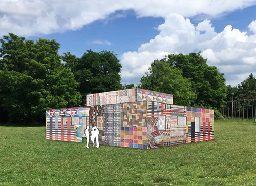 Daniel Theiler baut in seiner Arbeit »Am Horn gepackt« das Haus am Horn, das erste Musterhaus des Bauhauses, aus Textilien nach. Insgesamt fünf Projekte von Studierenden der Bauhaus-Universität Weimar werden zum diesjährigen Kunstfest zu sehen sein.