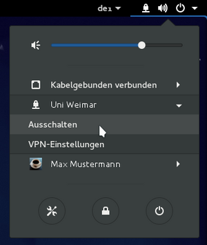 … and click on »Switch off« there.