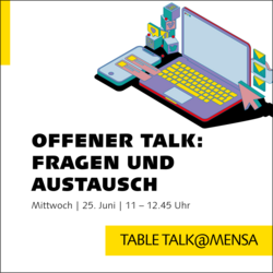 Grafik mit Typo: Offener Talk: Fragen und Austausch