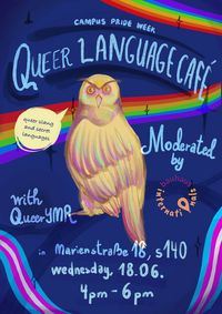 Event poster for the »Queer Language Café« 