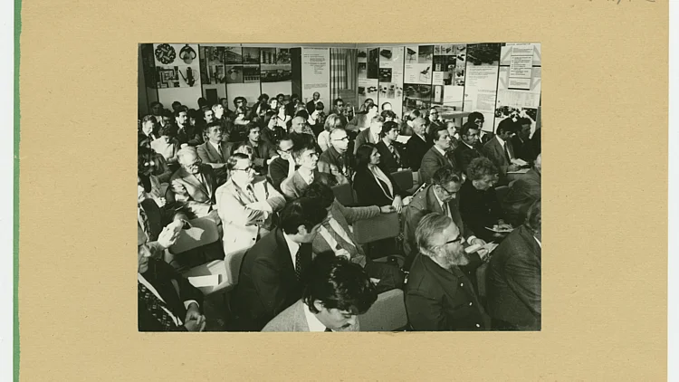 1. Bauhaus-Kolloquium 1976 in Weimar. Foto: Bauhaus-Universität Weimar, Archiv der Moderne (BHK/01/002)