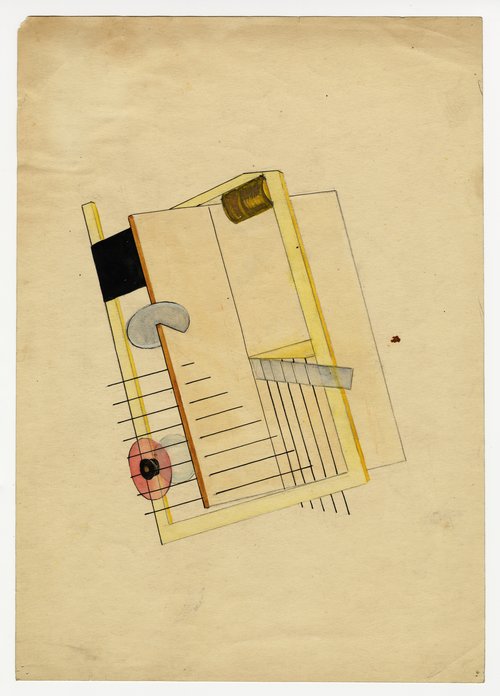 Grete Reichardt. Zeichnung/Studie: Übung Gestaltungslehre, Vorkurs Moholy-Nagy. 1927. N/59/80.2-3; Bestand Grete Reichardt; © Archiv der Moderne