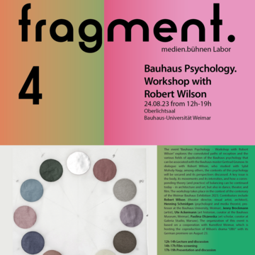 Poster of the Event; Image: Jenny Brockmann, »Grunowscher Farbkreis«, 2018. Collage on transparent paper. Photo: Thomas Müller