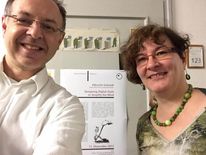 Eva and Albrecht and the poster advert