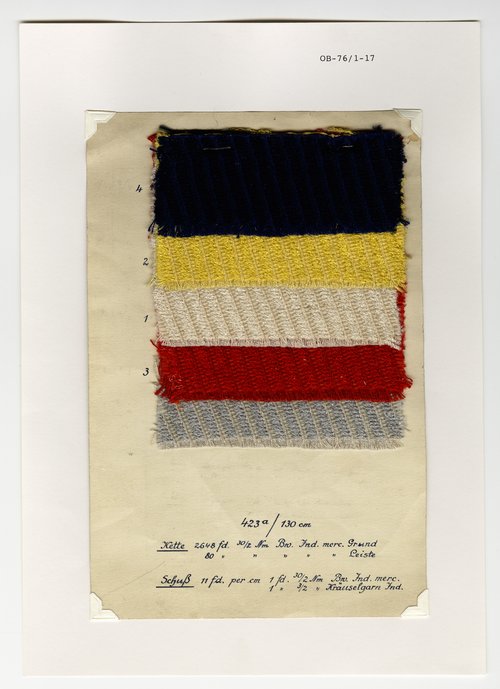 Otti Berger. Webproben für einen Vorhangstoff. 1928-1930. N/65/92.1-17; © Archiv der Moderne