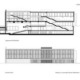 Grundriss der Bibliothek Ansicht im Schnitt