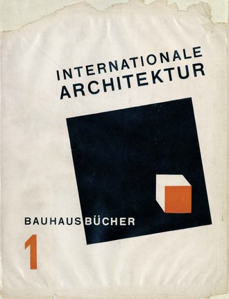Vorderseite des von Farkás Molnár gestalteten Umschlags zu Walter Gropius' Buch »Internationale Architektur«, Bauhausbücher 1, München 1925.