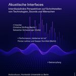 "Akustische Interfaces – Interdisziplinäre Perspektiven auf Schnittstellen von Technologien, Sounds und Menschen", Poster zur Buchpräsentation 