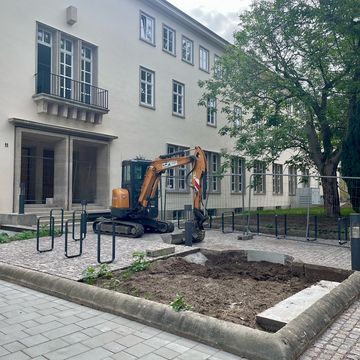 The newly renovated and refurbished entrance area at Bauhausstraße 11, where the Faculty of Media will return starting in the 2024/2025 winter semester. Photo: Tina Meinhardt