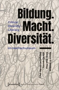 The book cover shows the book’s title in black and violet letters. The background is formed by the photo of a beige piece of paper with grey pencil scribblings on it.  