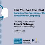 Plakat zum Vortrag "Can you see the real me?" von John S. Seberger