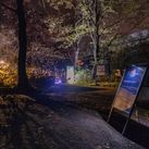 Foto von der Veranstaltung Lange Nacht der Wissenschaften Weimar 2019. Aufsteller vor Parkhöhle.