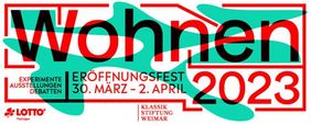 Banner für Museumsausstellung "Wohnen".