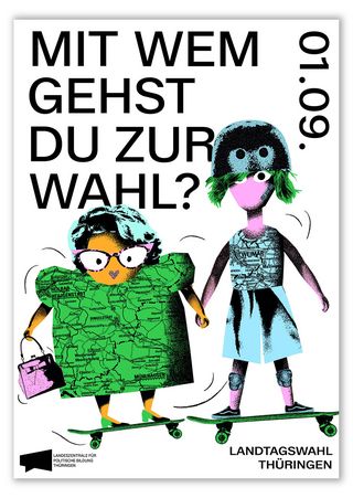 Plakat "Mit wem gehst du zur Wahl?"