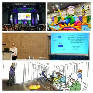collage of images from CHI and an illustration from the paper