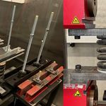 Federkraftbetriebene Kriechversuchsstände im Klimaraum (links) und Ermittlung der Federkennlinien zur anschließenden Kraftmessung (rechts). Federkraftbetriebene Kriechversuchsstände im Klimaraum (links) und Ermittlung der Federkennlinien zur anschließenden Kraftmessung (rechts).