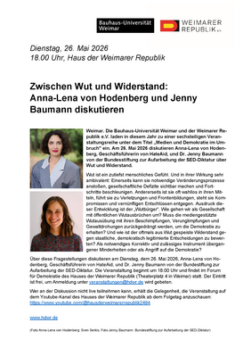 Plakat zur Veranstaltung "Wut und Widerstand" (Quelle: HDWR)