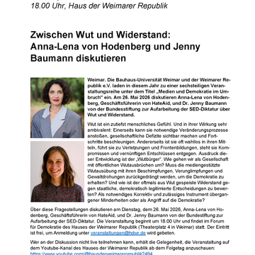 Plakat zur Veranstaltung "Wut und Widerstand" (Quelle: HDWR)