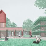 Den Schinkelpreis in der Kategorie Städtebau erhält »DAZWISCHENstadt Luckenwalde«: Perspektive der Alten Wache (Entwurf: Till Pulst, Emil Kuenzer, Jorik Flohr und Jesse Puhan-Schulz)