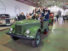 Group picture in the Moscow Transport Museum