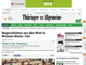Screenshot der Website
