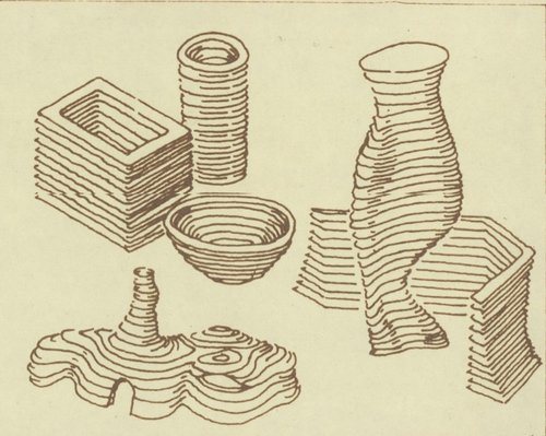 Vision monolithisch gefertigter Strukturen. Handzeichnung aus dem Wettbewerbsbeitrag »Moschver« von 1986. Zeichnung: Helmut T. Weingart