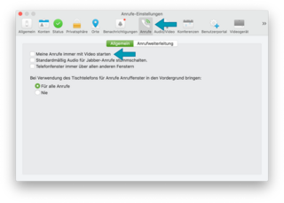 Abbildung der Einstellung für Programmverhalten