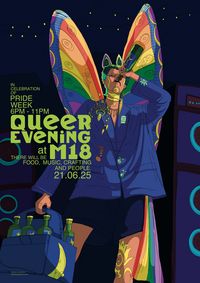 Poster for the »Queer Evening at M18« 