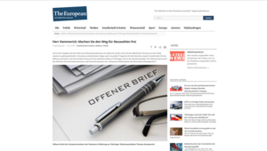 Screenshot der Website