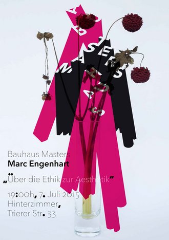 Im Rahmen Veranstaltungsreihe »Bauhaus Masters« an der Bauhaus-Universität Weimar begrüßen wir am Dienstag, 7. Juli 2015, Marc Engenhart zum Thema »Über die Ethik zur Aesthetik«.