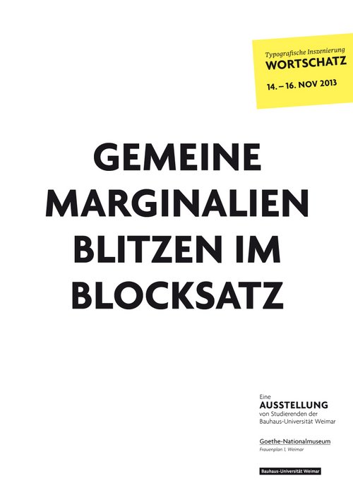Plakat zur Ausstellung »WORTSCHATZ – Typografische Inszenierung«