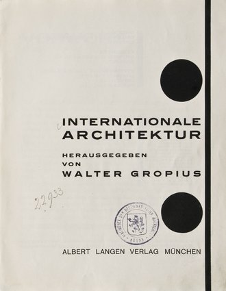 Titelseite von Walter Gropius' Buch »Internationale Architektur«, Bauhausbücher 1, München 1925.