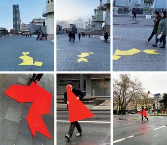 Intervention »Leeway« von Miriam-Hamel und Natalia Morales, die zwei öffentliche Plätze in Köln und Barcelona gegebüberstellt; Fotos: Miriam Hamel und Natalia Morales