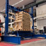 Strohwandaufbau im Wandprüfstand