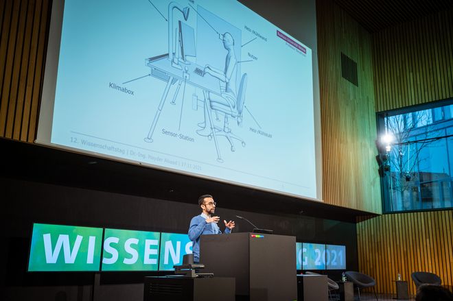 Referent Dr. Hayder Alsaad »Raumklima der Zukunft: personalisiert, gesund und energieeffizient« (Foto: Thomas Müller)