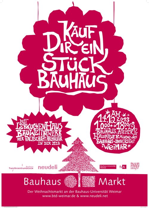 Plakat des Weihnachstmarktes 2013, Quelle: Bauhaus.TransferzentrumDESIGN