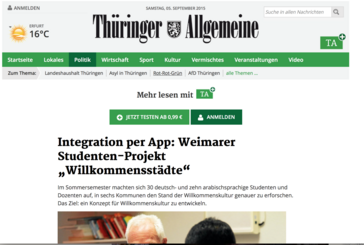 Screenshot der Website