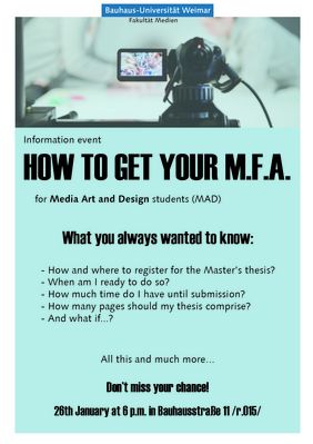 Information event for Media Art and Design (MAD) students