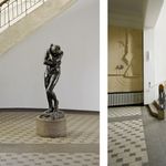 The bronze statue »Eva« by Auguste Rodin is part of the foyer of the Bauhaus-Universität Weimar’s main building. In early February an unknown assailant knocked the sculpture from its pedestal, leaving a gaping hole in the stairwell. (Images: Tobias Adam and Thomas Müller)