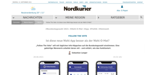 Artikel und Screens der neuen App 