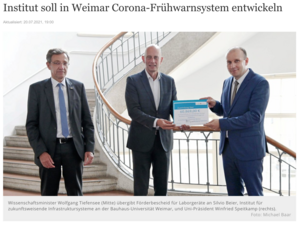 Screenshot Website Thüringer Allgemeine 