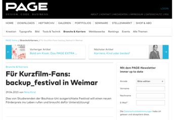 Screenshot der Website