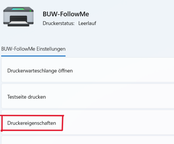 Select "Printer Properties".