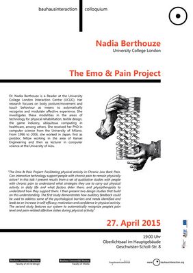 Plakat zur Veranstaltung mit Nadia Berthouze
