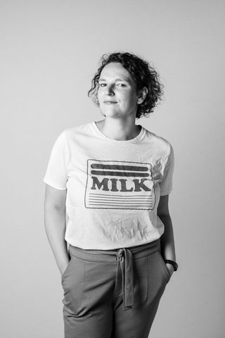 Das fertige Schwarz-Weiß-Porträt von Tina Meinhardt.