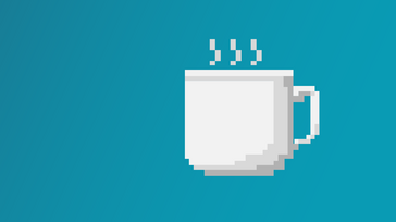 Teasergrafik mit blauem Hintergrund und einer dampfenden Kaffeetasse 