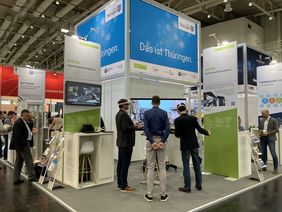 Hannover Messe 2022: Messestand der Bauhaus-Universität Weimar mit dem Projekt »AISTEC« (Foto: Konstanze Bleul)