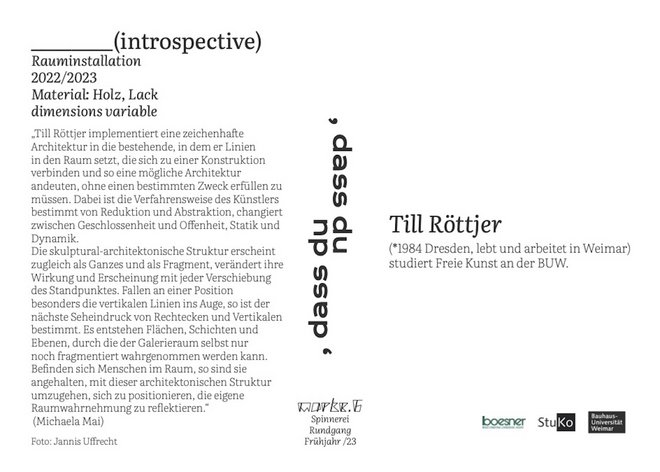 Flyer about the work of Till Röttjer (back)