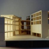 Architekturmodell der Bibliothek Hofansicht
