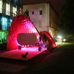 Das Screenhaus.SOLAR bei seiner Premiere im Sommer 2009 (Bauhaus-Universität Weimar, Foto: Robert Held)